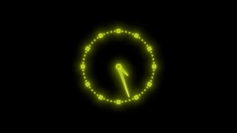 Glowing Futuristic Neon Countdown Timer Clock Animation Stock Footage 308046098