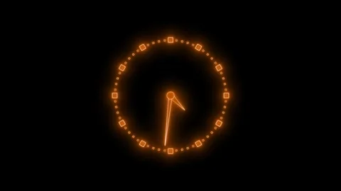 Glowing Futuristic Neon Countdown Timer Clock Animation Stock Footage 308046162