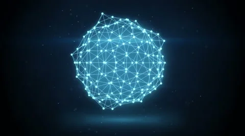 Glowing futuristic network shape loopable animation 4k (4096x2304) Stock Footage 59536773