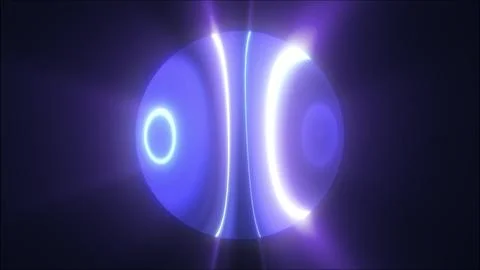 Glowing futuristic orb emitting soft purple and white light Stock Illustration