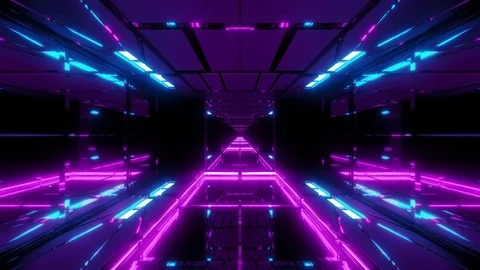 glowing futuristic sci-fi temple with ni... | Stock Video | Pond5