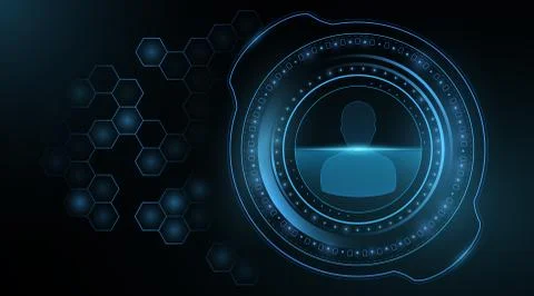 Glowing futuristic user HUD interface. Big system data. Modern UI display. Hi 库存插图