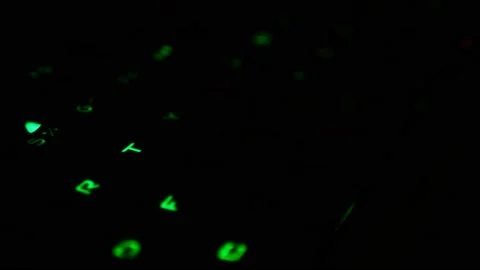 Glowing gaming RGB computer keyboard Stock Footage 145762669