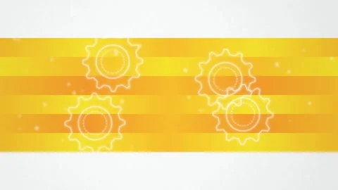 Glowing gear cogs rotating seamless loop motion background Vídeo Stock 345075912