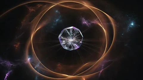 Glowing Gemstone with Light Energy Flow Loop Background 4K Stock Footage 331811639