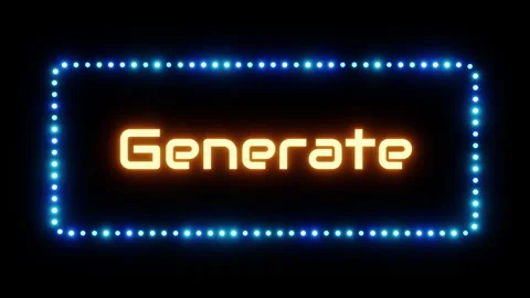 Glowing generate sign in flashing frame, 3D render. Ai generate background, Stock Footage 332175102