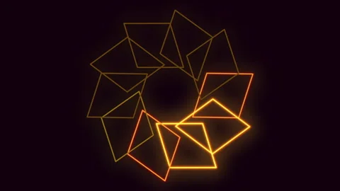 Glowing geometric circles futuristic triangular pattern Stock Footage 282373460