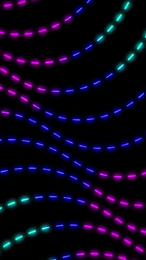 Glowing geometric dash line background. Colorful wavy motion loop for tech .. Video stock 308743569