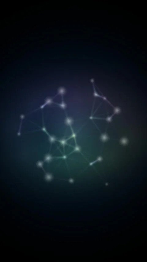 Glowing geometric data network visualization against deep technological bac.. Stock Footage 345494231