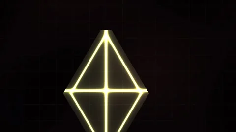 Glowing Geometric Diamond Shape Animation with Pulsing Light Effect. Stock Footage 340525863
