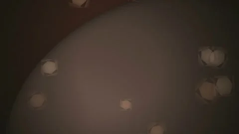 Glowing geometric lanterns drift in a seamless loop Stock Footage 341490203