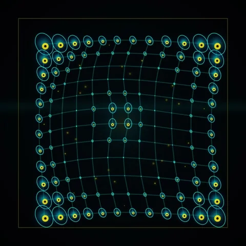Glowing Geometric Network Pattern Overlay on Dark Background Stock Footage 345690361