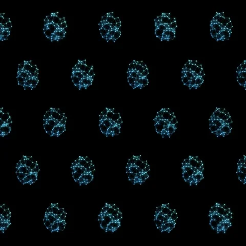 Glowing Geometric Oval Pattern 4K Animated Background, Seamless Loop Stock Footage 329448961