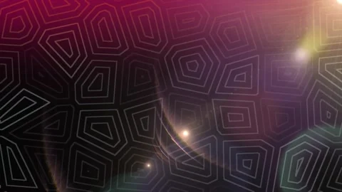 Glowing geometric pattern with lens flares Video stock 338240839