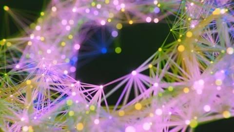 Glowing Geometric Plexus Abstract Connection Network in Motion 库存影片 331110246