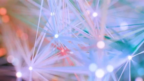 Glowing Geometric Plexus Network with Abstract Particle Connections 库存影片 331110258