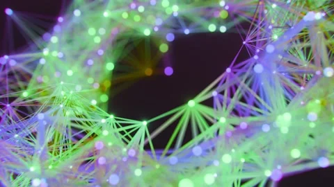 Glowing Geometric Plexus Network Abstract Motion Background Stock Footage 331110307