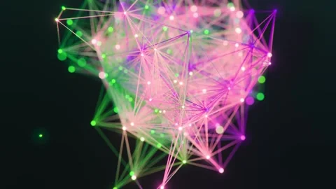 Glowing Geometric Plexus Network of Connected Nodes and Data Lines 库存影片 331110223