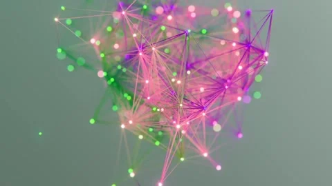 Glowing Geometric Plexus Network of Connected Particles and Lines in Motion Vidéo 331110232