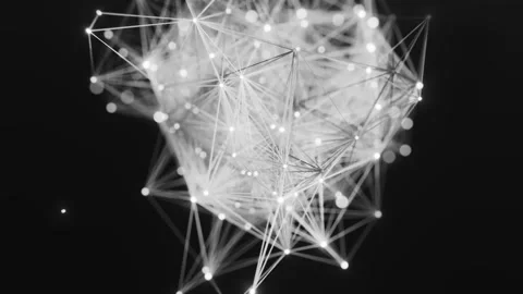 Glowing Geometric Plexus Network of Connected Nodes and Lines in Motion 库存影片 331110329