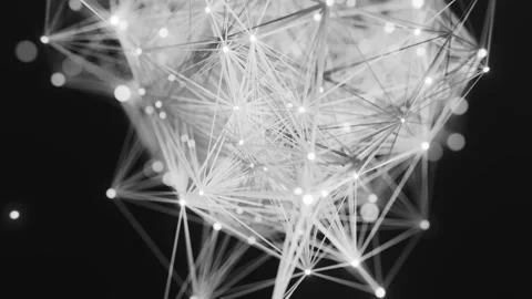 Glowing Geometric Plexus Network of Connected Lines and Floating Light Points Vidéo 331110330