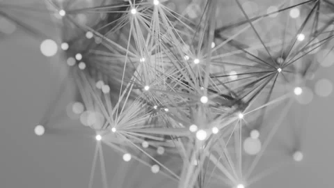 Glowing Geometric Plexus Network of Connected Points and Lines in Motion Stock Footage 331110339