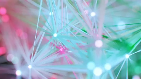 Glowing Geometric Plexus Network with Shimmering Nodes and Moving Connections 库存影片 331110321