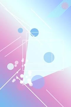 Glowing geometric rectangles, circular dots, and diagonal motion lines floa.. イラスト素材