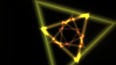 Glowing geometric shapes in motion. Stock Footage 340019089