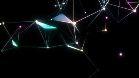 Glowing geometric shapes.Data Communication and Transfer.Seamless loop. Video stock 101203080