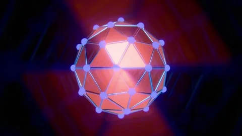 Glowing Geometric Sphere Molecular Structure Technology Background. 4K Stock Footage 347745087