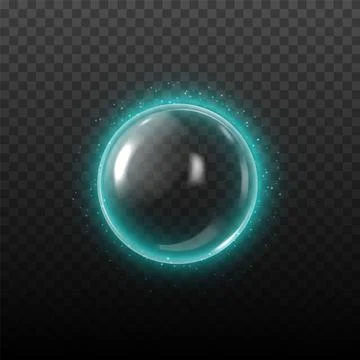 Glowing glass ball 3d vector illustration Stock Illustration