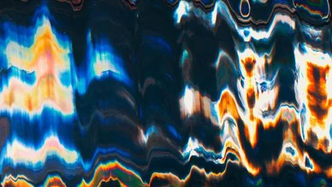 Glowing glitch texture neon artifacts light flare Stock Illustration