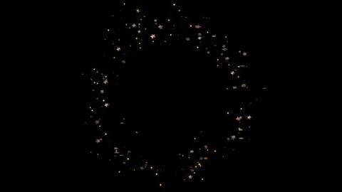 Glowing glitter burst sparkle effect, golden glowing stars sparkle, blinking ret Stock Footage 341913201