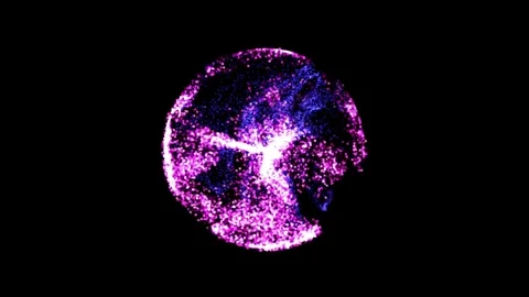 Glowing glitter circular sparkle effect animation isolated on black background Stock Footage 337839138
