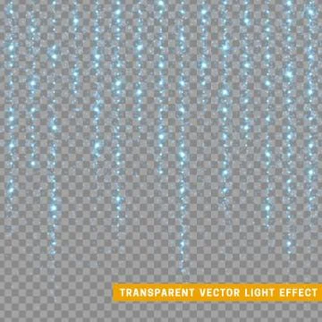 Glowing glitter light effects isolated realistic. Stock Illustration