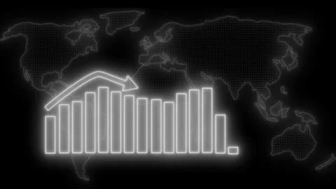 Glowing global Modern Business Intelligence Animation with Growing Data Vis.. Stock Footage 337008862