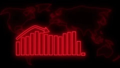 Glowing global Modern Business Intelligence Animation with Growing Data Vis.. Stock Footage 337008867