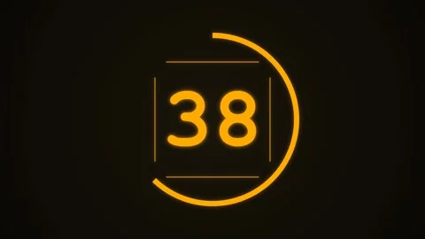 Glowing Gold 60 Countdown Timer Motion Graphic with Neon Circle Video stock 341674373