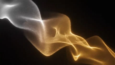 Glowing gold and silver fluid particle wave for luxury brand advertising an.. 库存影片 345642673