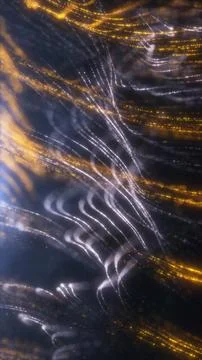 Glowing Gold and Silver Particle Lines Abstract Dynamic Background Illustrazione stock