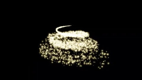 Glowing Gold Christmas Tree Animation Particles Lights Stars Loop 4K Stock Footage 339715153