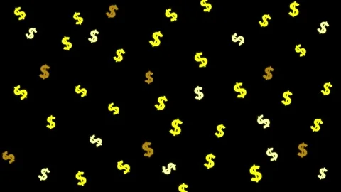 Glowing gold dollar symbol pattern animation on a black background. Stock Footage 319430727