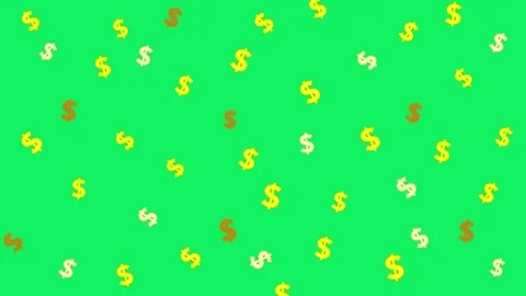 Glowing gold dollar symbol pattern animation with green screen. Stock Footage 319966219