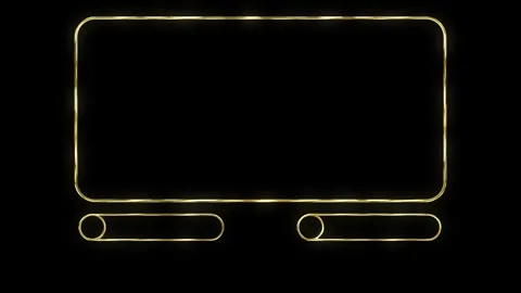 Glowing gold outline message frame animation on dark black background. Eleg.. Stock Footage 341308949