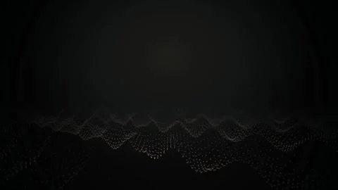 Glowing gold particles form undulating waves in a seamless loop Stock Footage 341856146