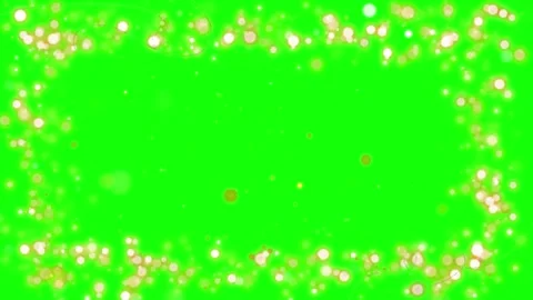 Glowing gold particles on green background Видео 338178402