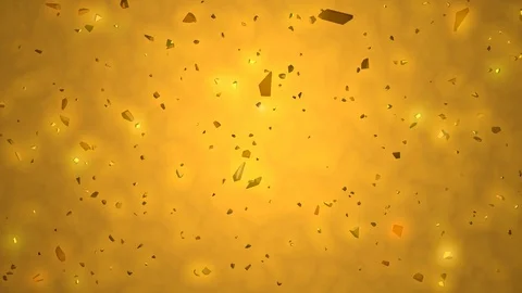 Glowing gold rocks, nuggets. Camera spin. 3d animation. Stock Footage 99563215
