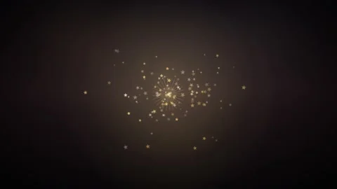 Glowing gold star burst particles on a dark background Stock Footage 335874579