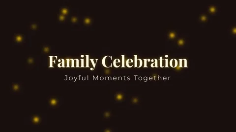 Glowing gold text overlay on black background with sparkling bokeh for fami.. Stock Footage 336805538